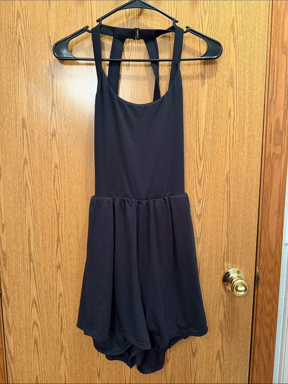 HALARA Black Strappy Romper Shorts